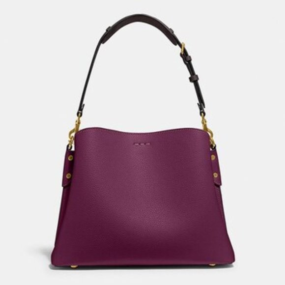 Coach Willow Bucket Bag Deep Berry Leather - Picture 3 of 16